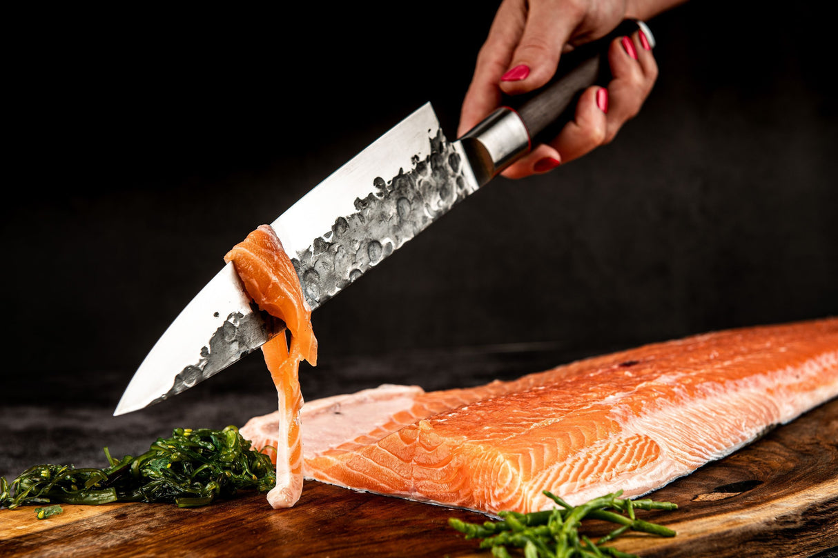 Couteau du chef - FORGED - SEBRA - Acier japonais 440C - Manche en bois Dalbergia - L 20,5 cm