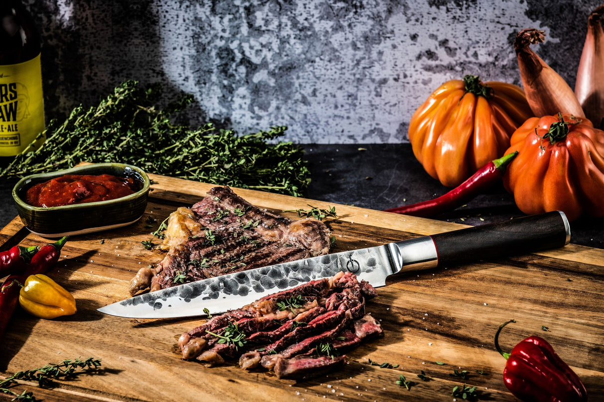 Couteau a viande - FORGED - SEBRA - Acier japonais 440C - Manche en bois Dalbergia - L 20,5 cm