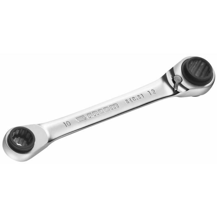 Jeu de 2 Clés a Cliquet Cuatro - FACOM - 64C.J2PB - 8-19 mm - Argent