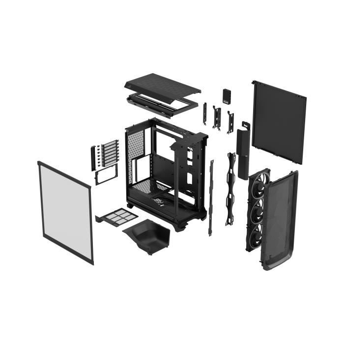 Boîtier PC - FRACTAL DESIGN - Meshify 3 Ambience Pro RGB - E-ATX (277 mm) - 3 ventilateurs - USB Type C de 20 Gbps - Noir