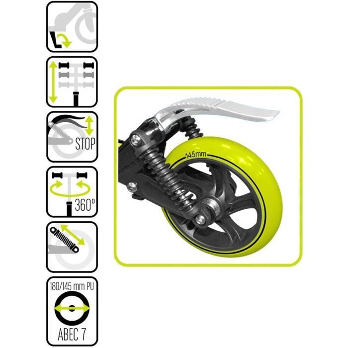 Trottinette Pliable Ajustable Double Suspensions 180/145mm SKIDS CONTROL