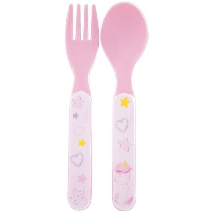 Lot Vaisselle Licorne pour Enfant - FUN HOUSE - 006319 - 2 Assiettes, 2 Sets de Couverts et 1 Peluche Douce