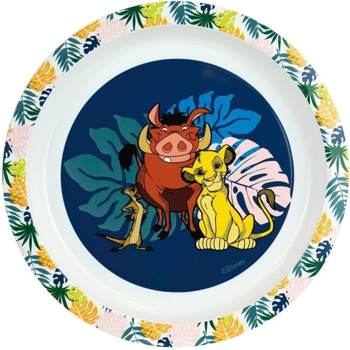 Lot Vaisselle Disney Le Roi Lion - FUN HOUSE - 006360 - Verre, Assiette Creuse, Assiette Plate, Mug, Gourde, Boîte Goûter Couverts