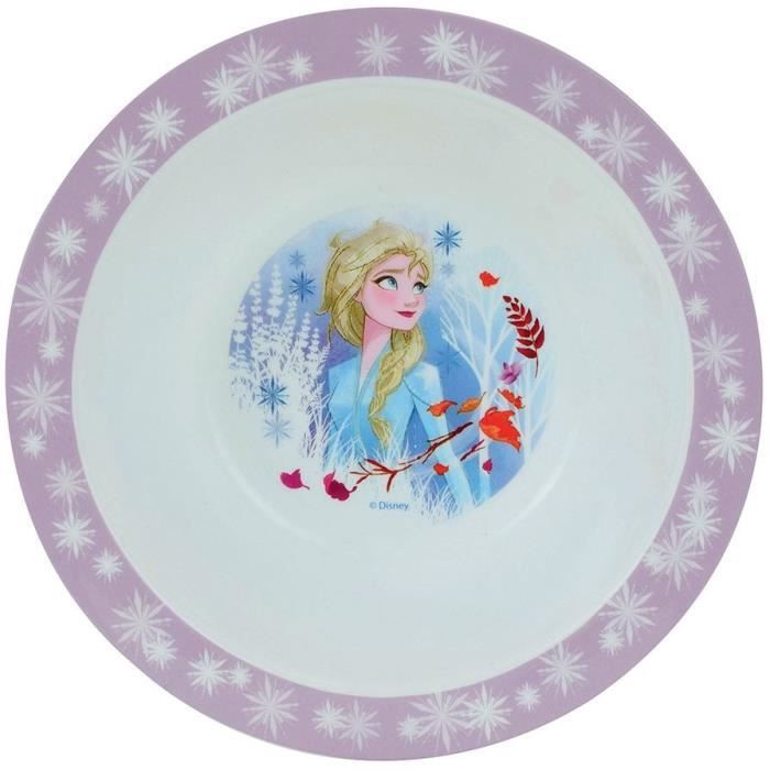 Lot Vaisselle Disney Reine des Neiges - FUN HOUSE - 006379 - Assiette Creuse, Assiette Plate, Mug, Gourde et Gobelet avec Paille
