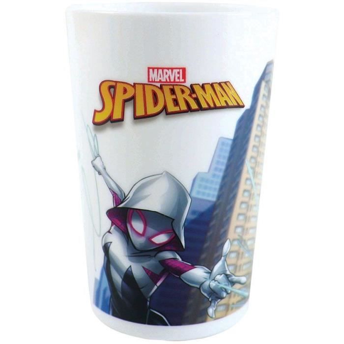 Lot vaisselle - FUN HOUSE - SPIDERMAN - Verre, assiette Ř22 cm et Ř16 cm, couverts, gourde et boite goűter
