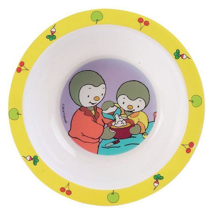 Lot vaisselle - FUN HOUSE - T'CHOUPI - 2 assiettes creuses Ř 16 cm, boîte a goűter, gourde paille et peluche 18 cm