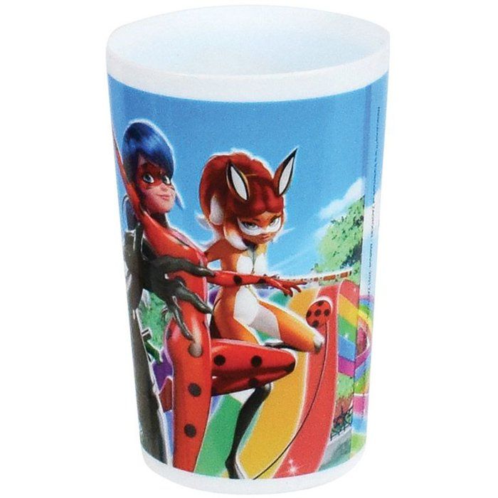 Lot vaisselle - FUN HOUSE - MIRACULOUS LADYBUG - Verre, Assiette creuse Ø16 cm, Asiette Ø22 cm, Couverts, Gourde, Mug, Boîte goûter
