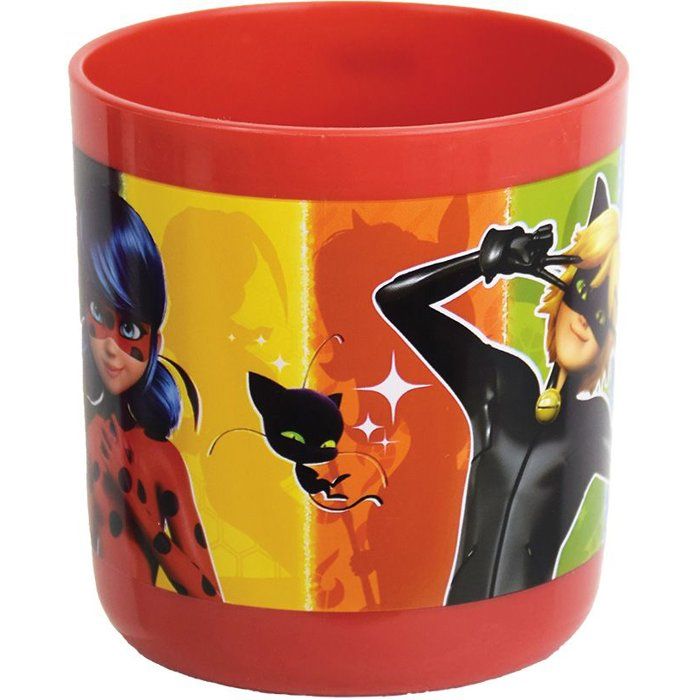 Lot vaisselle - FUN HOUSE - MIRACULOUS LADYBUG - Verre, Assiette creuse Ø16 cm, Asiette Ø22 cm, Couverts, Gourde, Mug, Boîte goûter