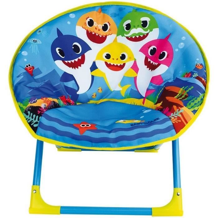 Siege lune pliant pour enfant - FUN HOUSE - BABY SHARK - Bleu - H.47x L.54x P.45 cm