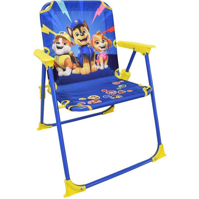 Salon de jardin FUN HOUSE PAT'PATROUILLE - 1 table 46 x Ř46 cm, 2 chaises 53 x L.38,5 x P.37,5 cm et 1 parasol H.125 x Ř100 cm