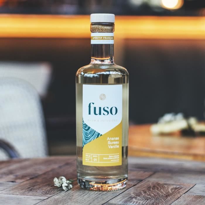 Fuso Jaune (Ananas, Sureau, Vanille) - Liqueur ApÈritive a base de rhum - 17%vol - 50cl