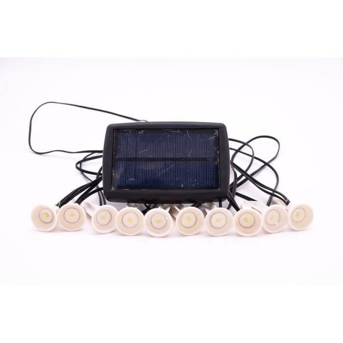 Guirlande solaire a planter 10 LED blanches - GALIX - 5m - 0,5W - 100 Lumens - 8h d'Èclairage