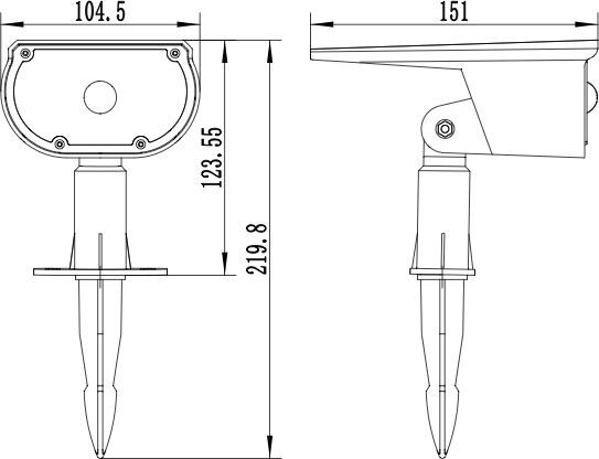 Spot solaire a planter - GALIX - G2603 - 300 Lumens Double éclairage (option Applique) - Détecteur de présence