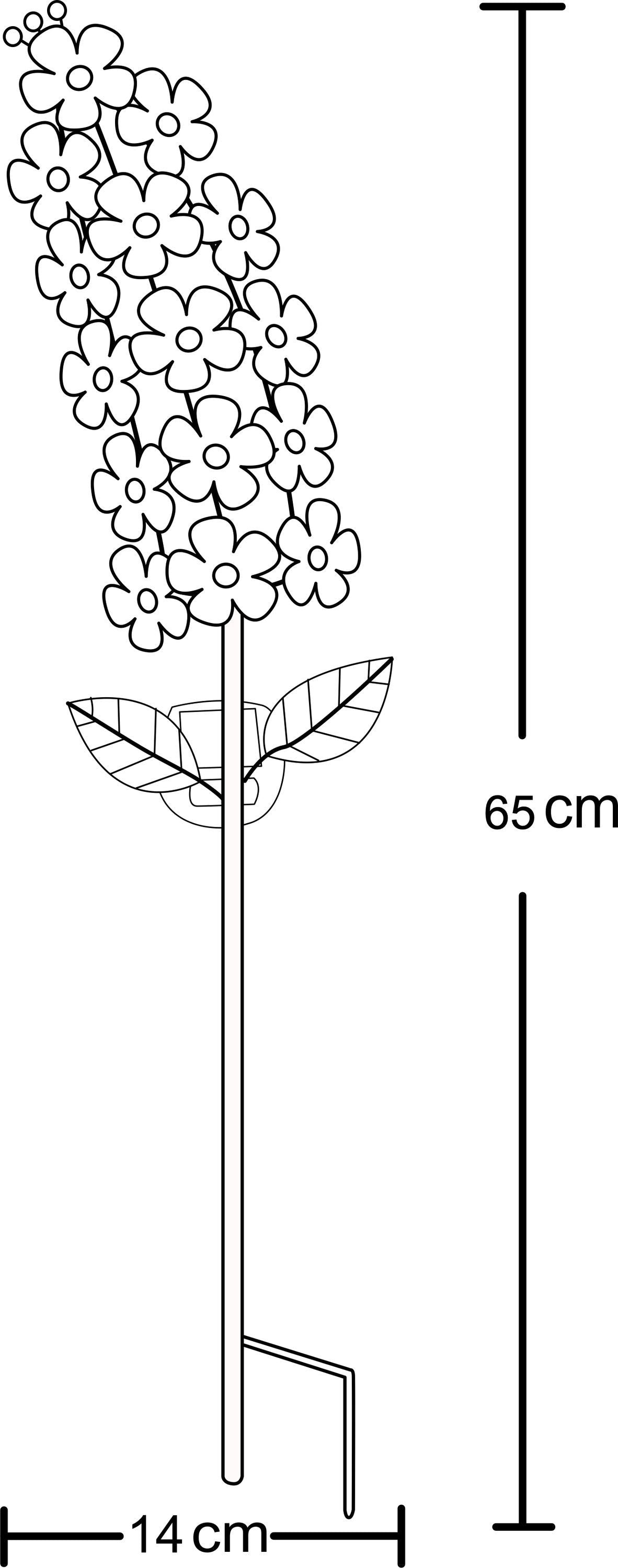 Décoration lumineuse solaire Violette - GALIX - G2622 - Métal - Hauteur 65 cm - 15 Micro LED - Blanc chaud - 3 Lumens
