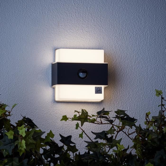 Applique murale extérieure - BRILLIANT - ARCHIE - + détecteur - Métal et plastique - Anthracite - LED intégrée - 7,5 W IP44