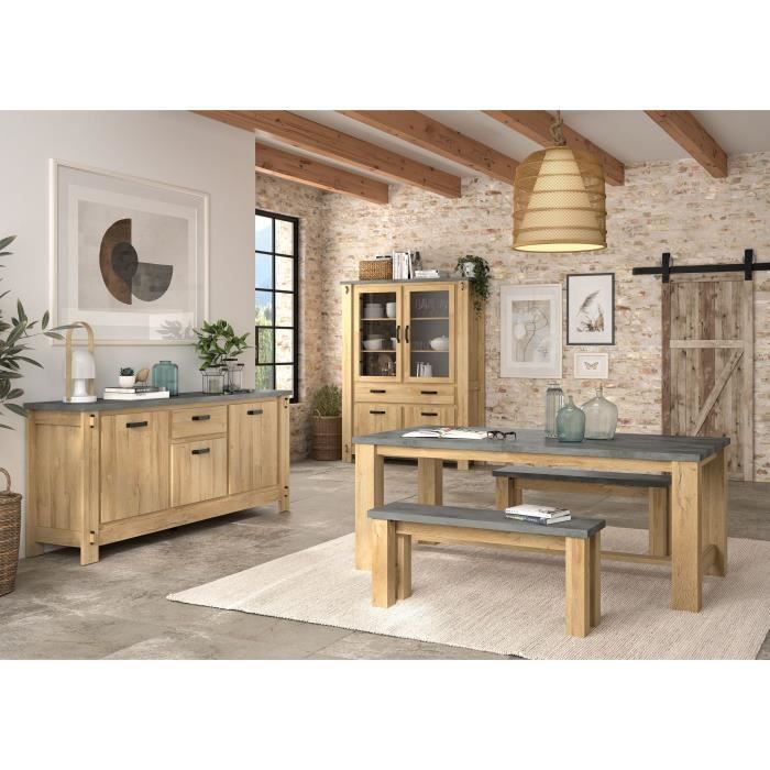 Table a manger - Broceliande - Rectangulaire - 8 personnes - L 192 x P 97 x H 77 cm - Gami