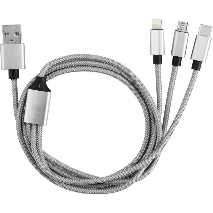 Kit de voyage - GAO - 3-en-1 - Câble 1m, chargeur mural et voiture