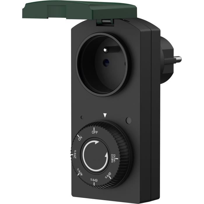 Programmateur extérieur IP44 avec détecteur crépusculaire - GAO - 1000 W - Blanc