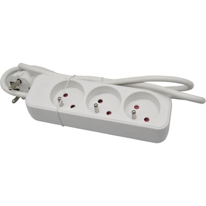 Bloc ménager - GAO - 3 prises 2P+T - Avec protection enfants, conforme NF