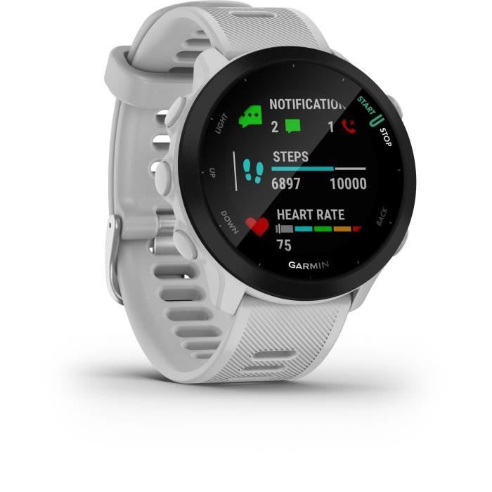 Montre connectÈe sport - GARMIN - Forerunner 55 - Whitestone (Blanc)