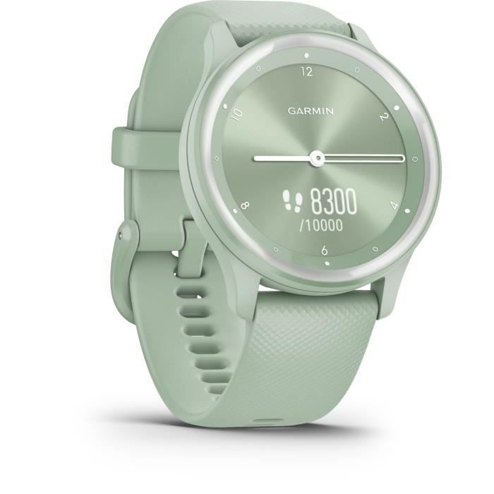 GARMIN Vivomove Sport - Montre de sport connectÈe a aiguilles et Ècran tactile - Vert d'eau silver