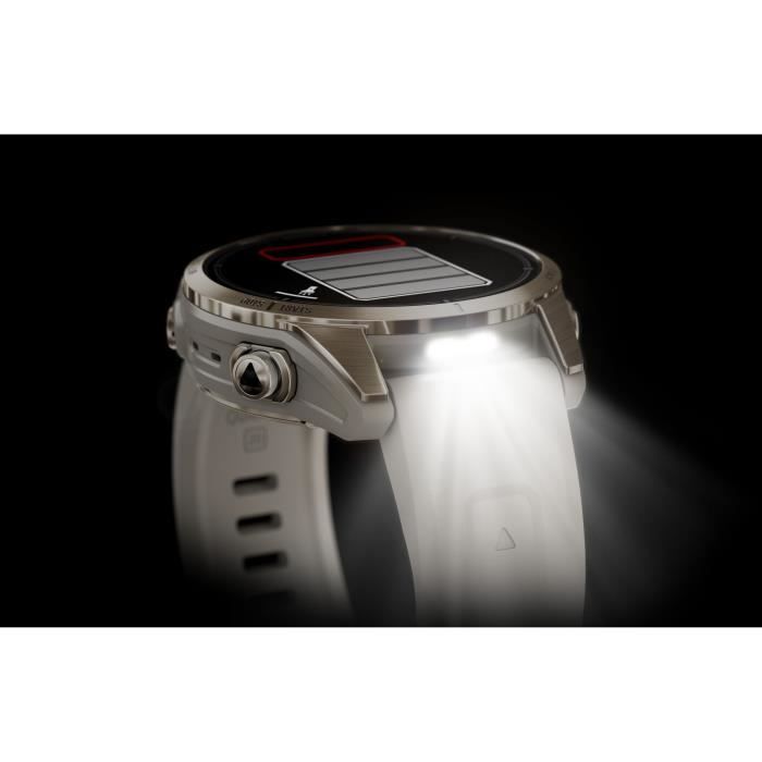 GARMIN - Epix Pro (Gen2) - Montre connectée a haute performance - 42 mm - Acier, Silver avec bracelet blanc