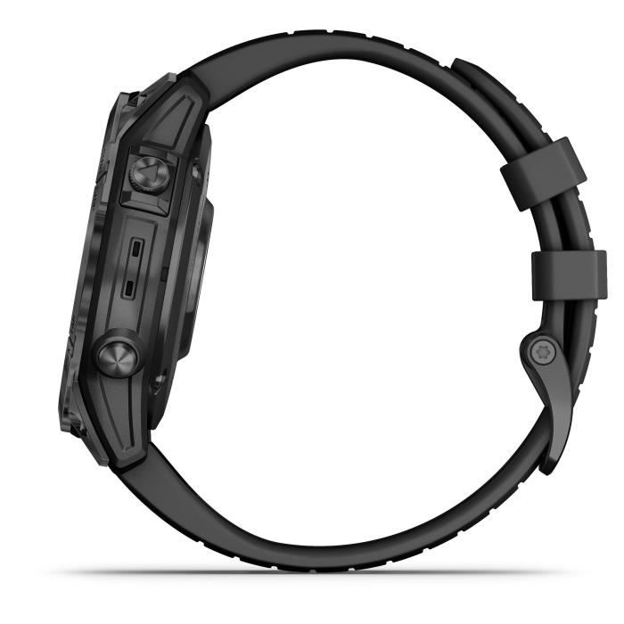 GARMIN - Epix Pro (Gen2) - Montre connectée a haute performance - 47mm - Acier, Gray avec bracelet noir