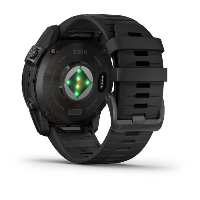 GARMIN - Epix Pro (Gen2) - Montre connectée a haute performance - 51 mm - Acier, Gray avec bracelet noir