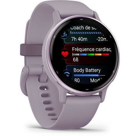 Montre connectÈe Garmin Vivoactive 5, Metallic Orchid avec bracelet violet