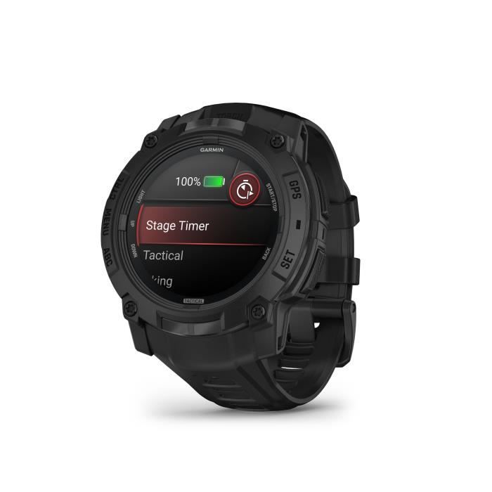 Montre connectée sport GPS - Garmin - Instinct 3 - Tactical Edition - Amoled - 1,3 - 50 mm - Noir