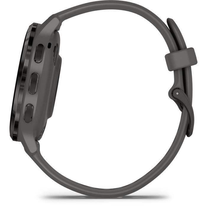 Montre GPS connectÈe - GARMIN - Venu 3S - 30,4mm (1,2) - Acier Gray, boÓtier gris foncÈ et bracelet en silicone gris foncÈ