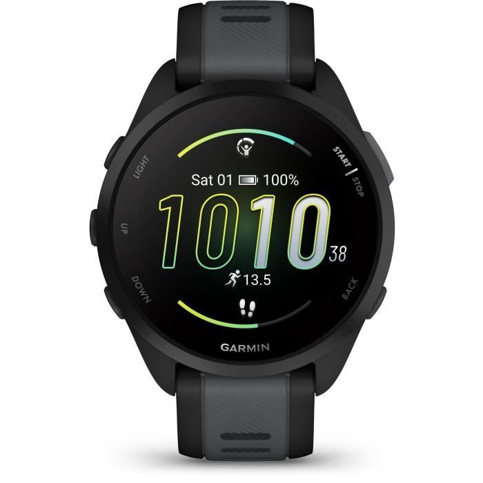 Montre GPS connectÈe - GARMIN - Forerunner 165 - 1,2 - Noir avec bracelet Noir et Gris