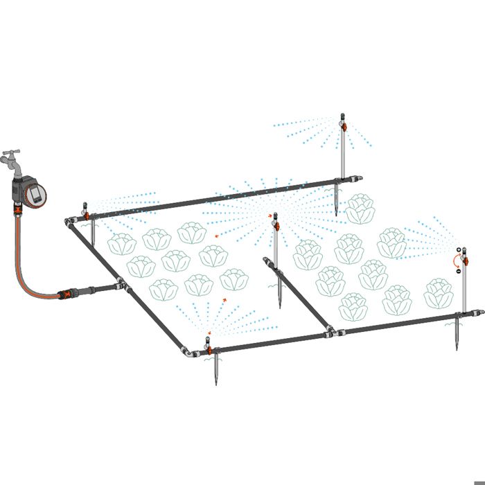 Kit d'initiation pour potagers GARDENA - jusqu'a 60m˛ - 13450-20