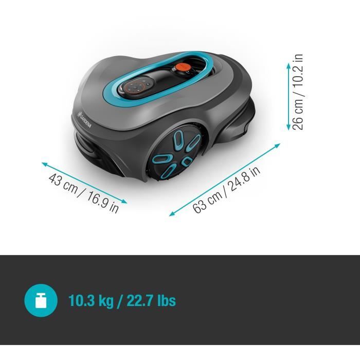 Tondeuse robot - GARDENA - Smart SILENO max 1500 - Surface 1500 m² - DuoConnect - Bluetooth - Tonte des bordures
