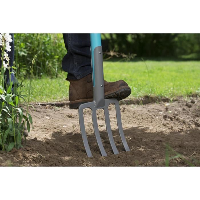 GARDENA Fourche a becher NatureLine Manche bois 100% FSC Poignée ergo en D Dents acier trempé Garantie 10 ans (17002-20)