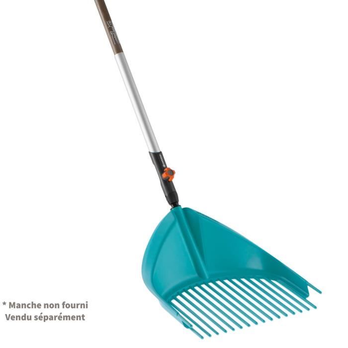 Râteau-pelle 3 en 1 Combisystem GARDENA - Plastique solide renforcé - 16 dents - Multi-usages - Garantie 25 ans