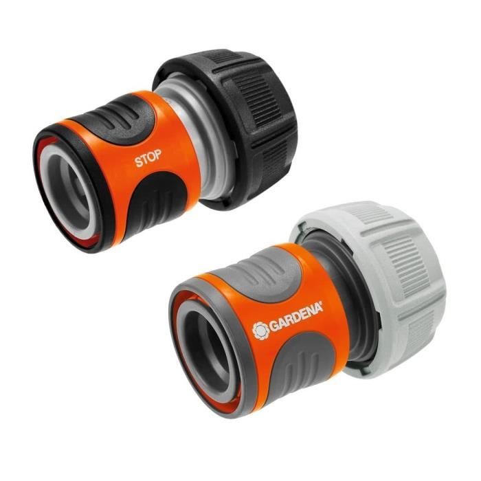 GARDENA raccords rapide et Aquastop Ø19 mmPour début et fin de tuyau Avec l'Original GARDENA SystemRésiste au get et UV