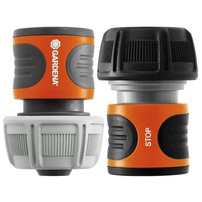 GARDENA raccords rapide et Aquastop Ø19 mmPour début et fin de tuyau Avec l'Original GARDENA SystemRésiste au get et UV