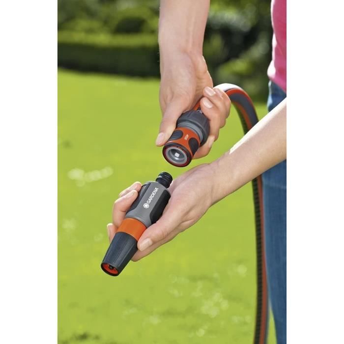 GARDENA raccords rapide et Aquastop Ø19 mmPour début et fin de tuyau Avec l'Original GARDENA SystemRésiste au get et UV