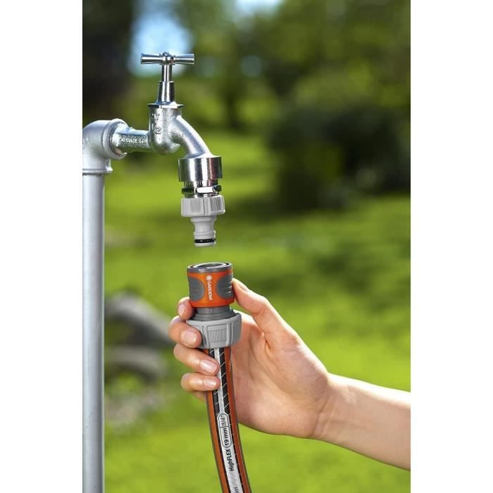 GARDENA raccords rapide et Aquastop Ø19 mmPour début et fin de tuyau Avec l'Original GARDENA SystemRésiste au get et UV
