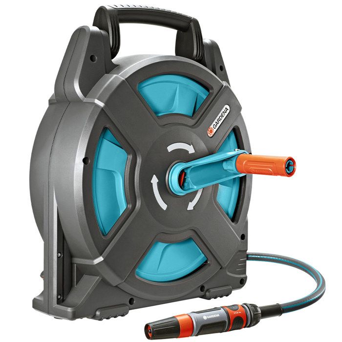 GARDENA Dévidoir portable Classic 15 équipé Longueur tuyau 15m Ø11mm Kit complet pret a l'emploi Garantie 5 ans (2662-20)