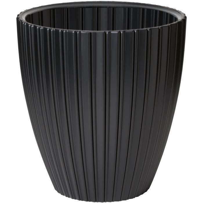 Pot de fleurs - GARDEN ID - Fancy - 40 x 42 cm - Pour jardin, balcons ou intérieurs - Noir