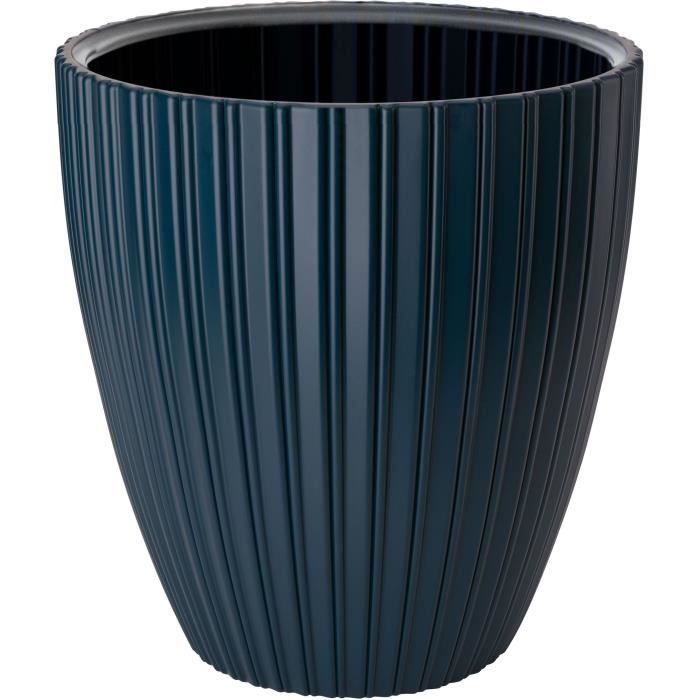 Pot de fleurs - GARDEN ID - Fancy - 40 x 42 cm - Pour jardin, balcons ou intérieurs - Bleu pétrole
