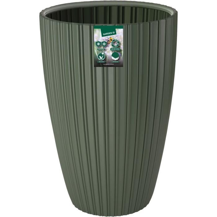 Pot de fleurs - GARDEN ID - Fancy - 40 x 58 cm - Pour jardin, balcons ou intérieurs - Vert tilleul