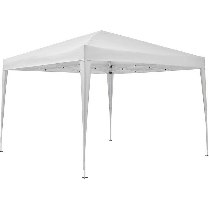 Tonnelle de jardin pliante - Cadre blanc et toile écru - 3 x 3 m - Sac de transport