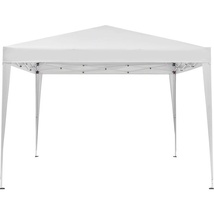Tonnelle de jardin pliante - Cadre blanc et toile écru - 3 x 3 m - Sac de transport