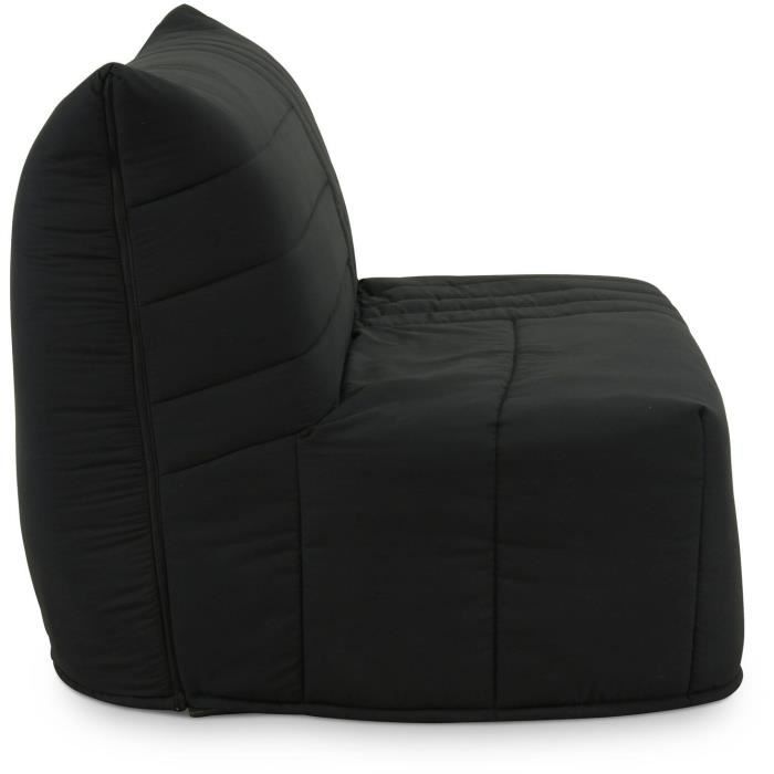 Banquette BZ - 2 places - Tissu Anthracite - 143 x 106 x 92 cm - Matelas BULTEX - BECCI