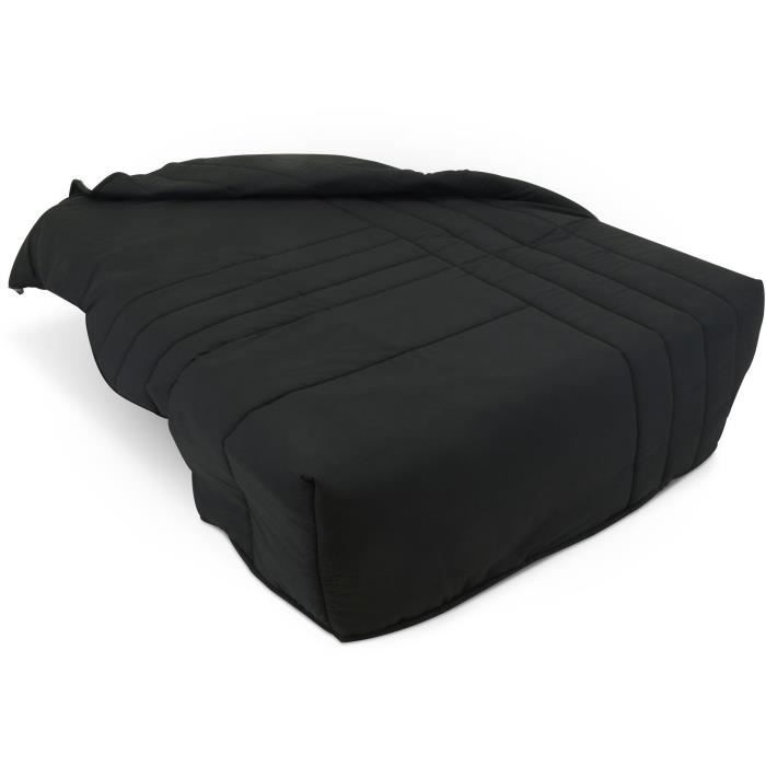 Banquette BZ - 2 places - Tissu Anthracite - 143 x 106 x 92 cm - Matelas BULTEX - BECCI