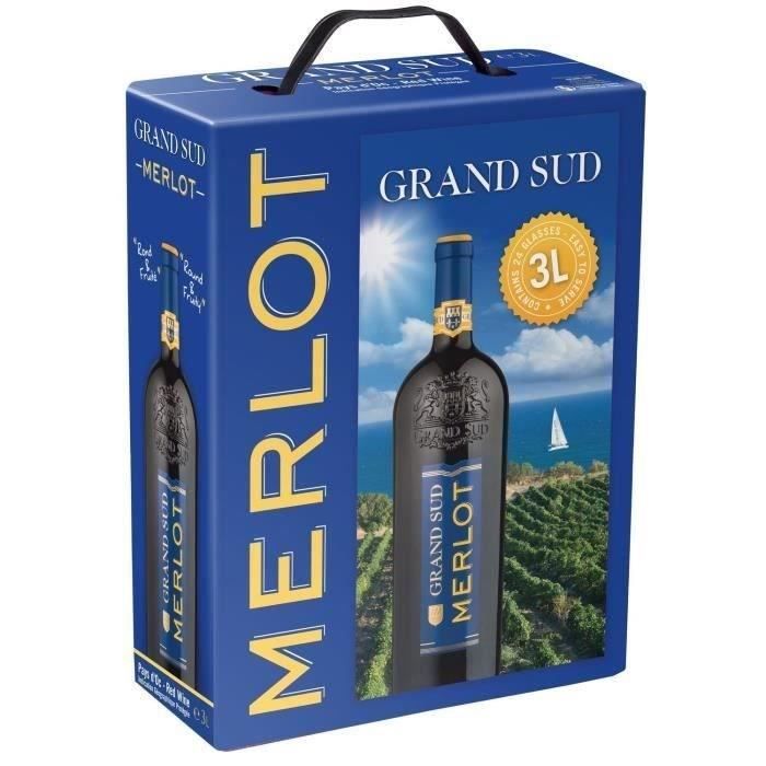 Grand Sud IGP Pays d'Oc Merlot - Vin rouge du Languedoc-Roussillon 2024