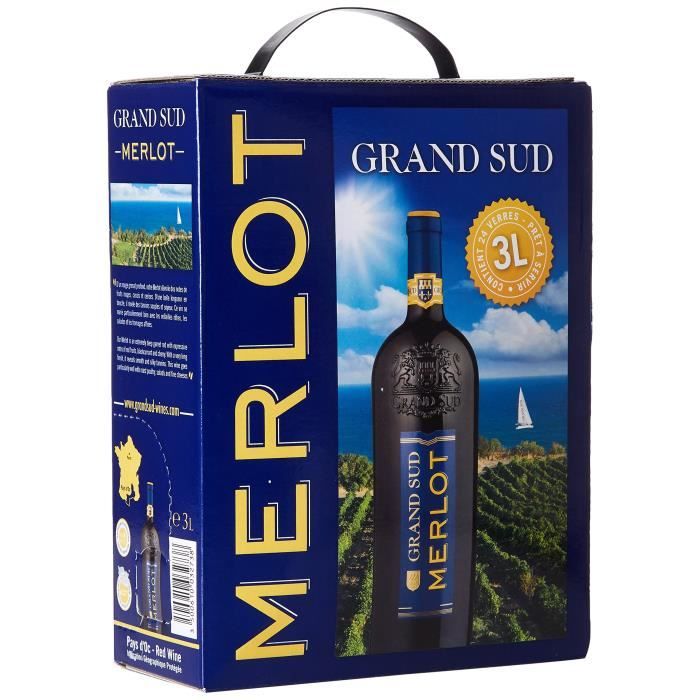 Grand Sud IGP Pays d'Oc Merlot - Vin rouge du Languedoc-Roussillon 2024